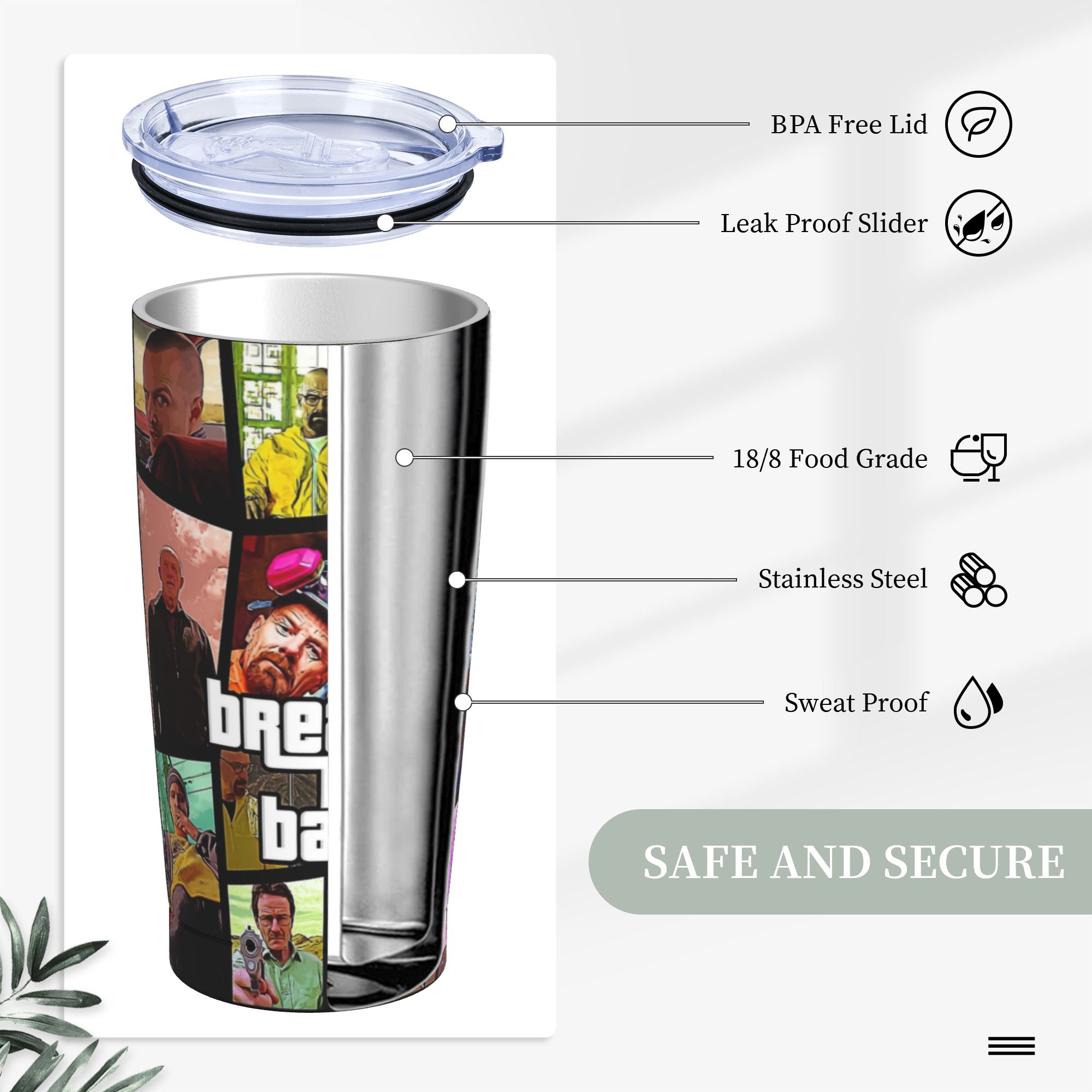 Breaking Bad Walter White Post - Tumbler 20Oz White recension och pris