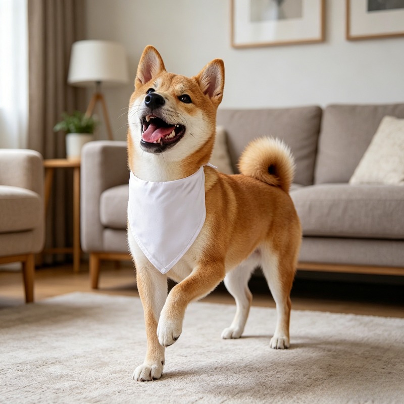 White Dog Bandana Scarf Triang - Bandana Blank White recension och pris