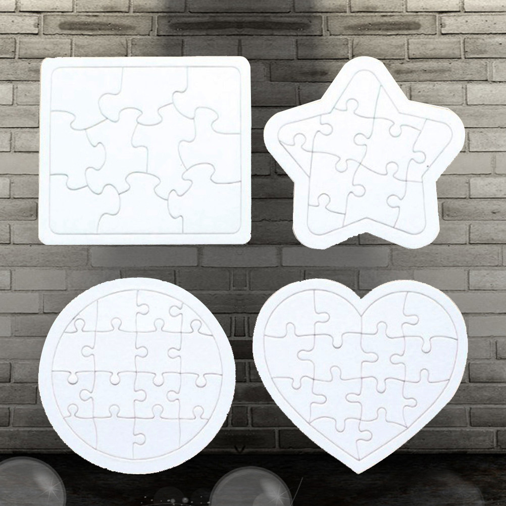 4Pcs Blank Jigsaw Puzzles Kids - Puzzle Blank White recension och pris