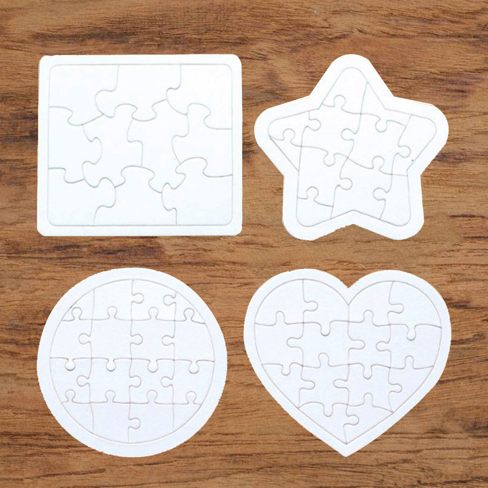 4Pcs Blank Jigsaw Puzzles Kids - Puzzle Blank White recension och pris