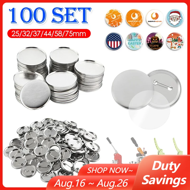 100Set Blank Badge Pin Button  - Button Badge Blank recension och pris