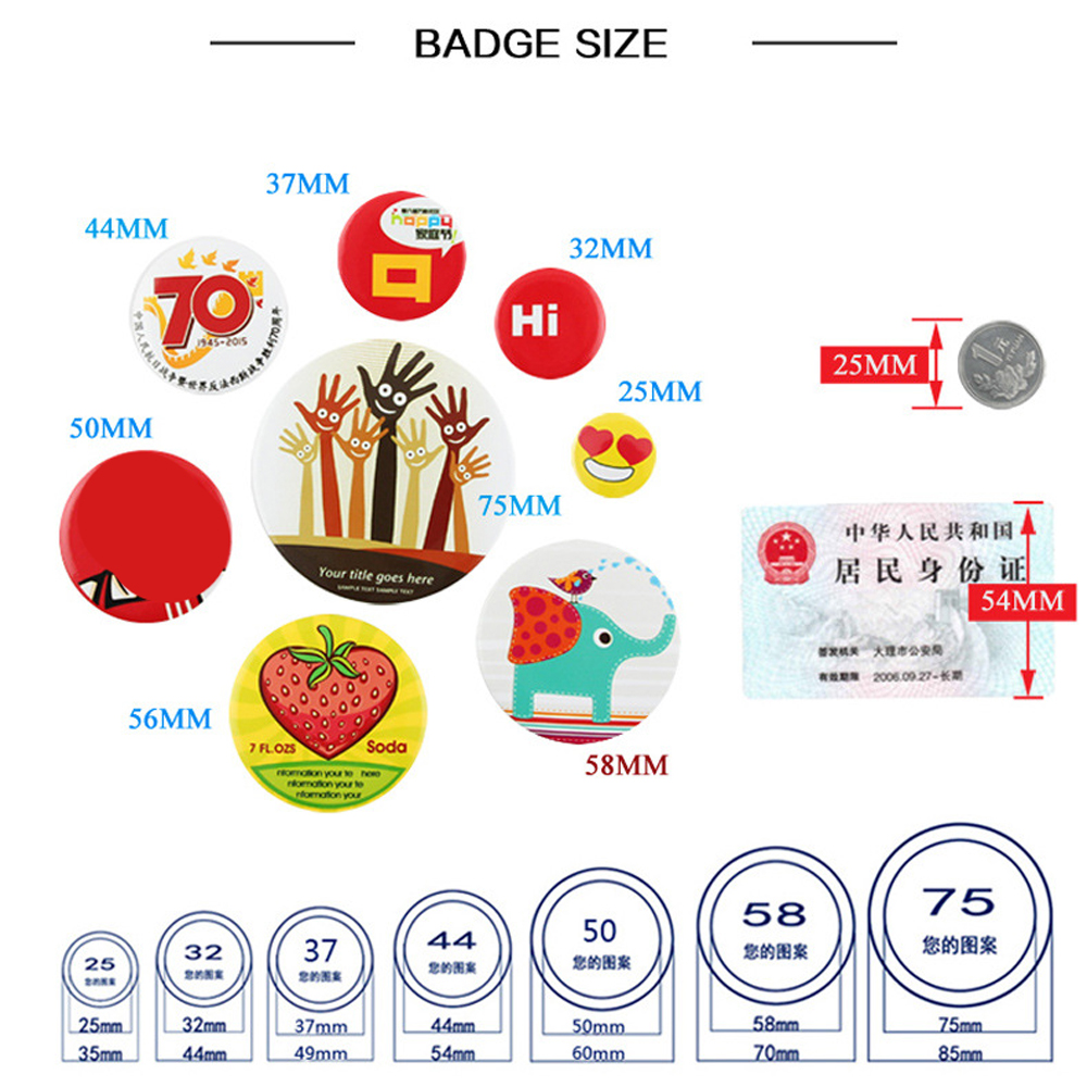 100Pcs/set Plastic Blank Badge - Button Badge Blank recension och pris
